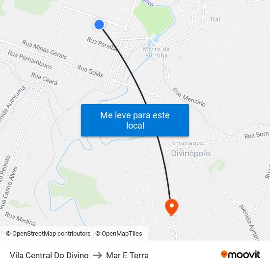 Vila Central Do Divino to Mar E Terra map