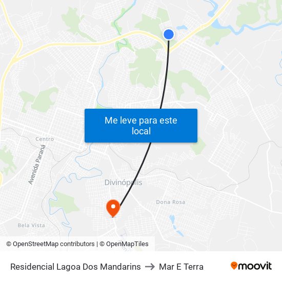 Residencial Lagoa Dos Mandarins to Mar E Terra map