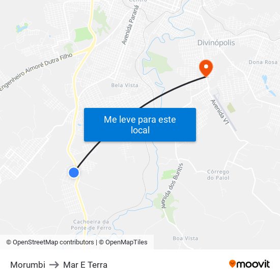 Morumbi to Mar E Terra map