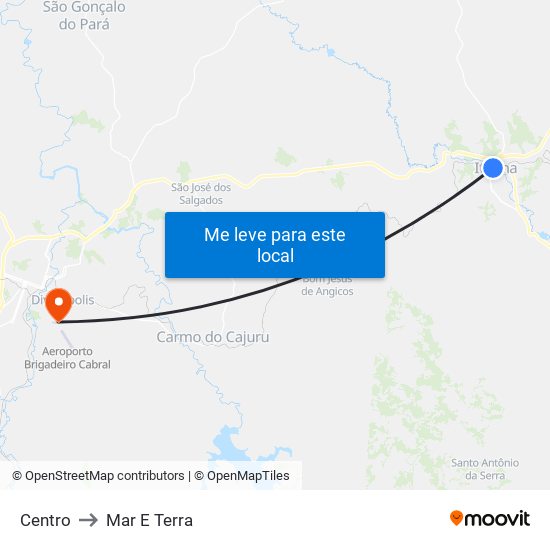 Centro to Mar E Terra map