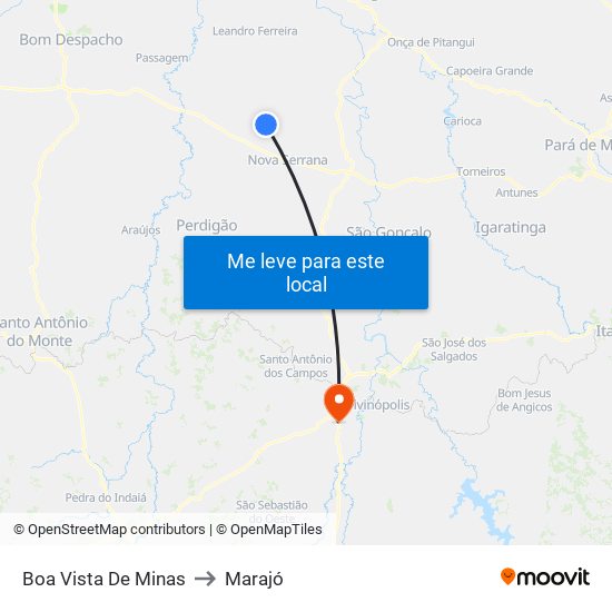 Boa Vista De Minas to Marajó map