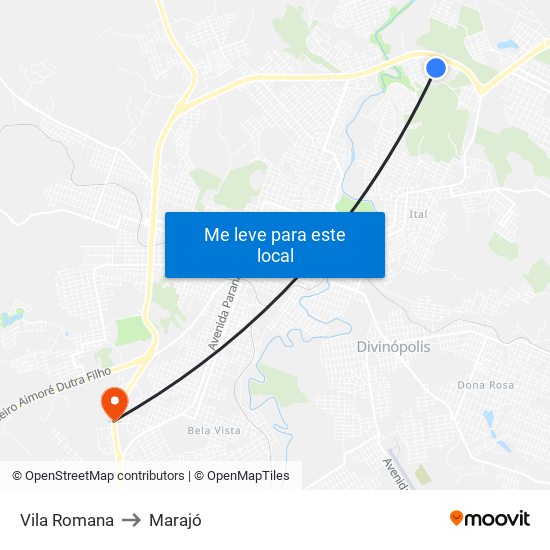 Vila Romana to Marajó map