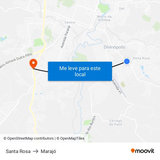 Santa Rosa to Marajó map