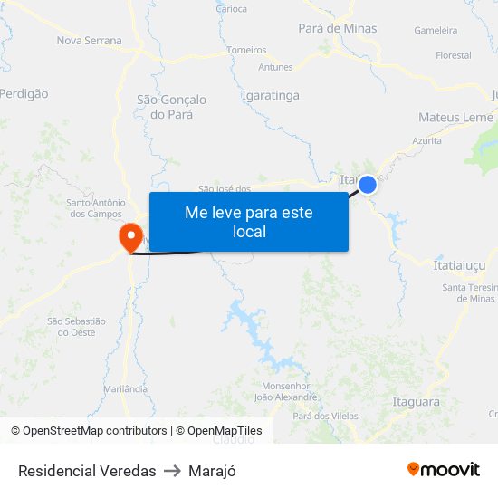 Residencial Veredas to Marajó map