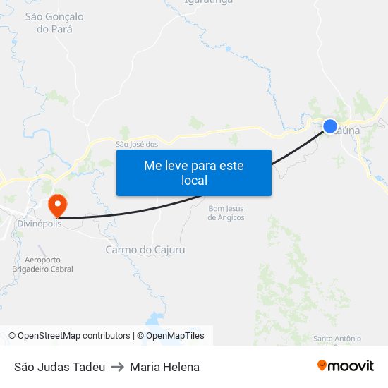 São Judas Tadeu to Maria Helena map