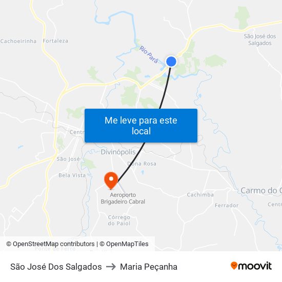 São José Dos Salgados to Maria Peçanha map