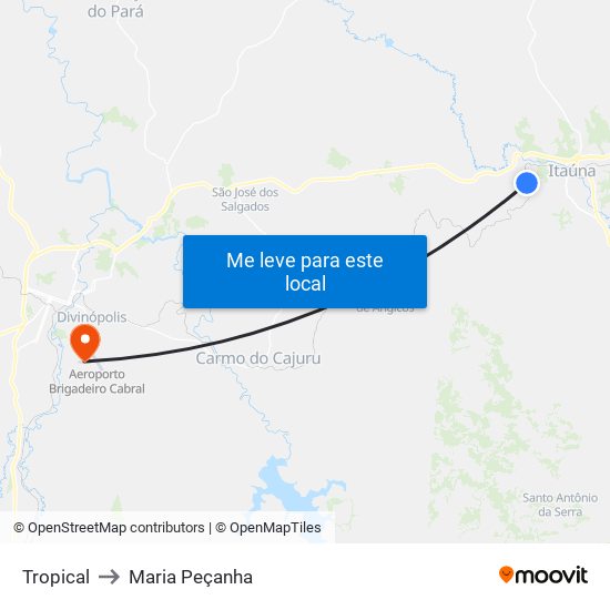 Tropical to Maria Peçanha map