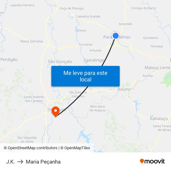 J.K. to Maria Peçanha map
