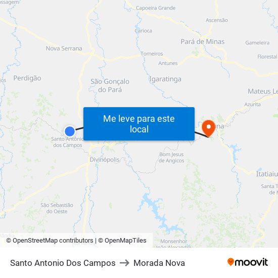 Santo Antonio Dos Campos to Morada Nova map