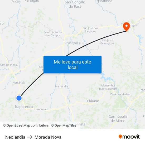 Neolandia to Morada Nova map