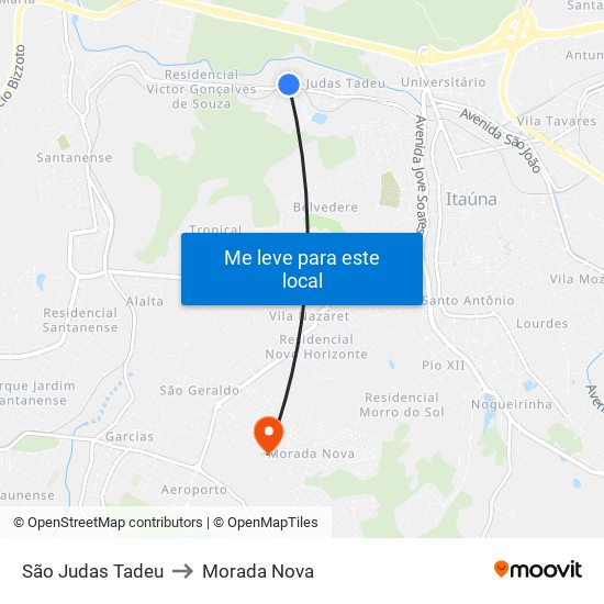 São Judas Tadeu to Morada Nova map