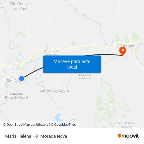 Maria Helena to Morada Nova map