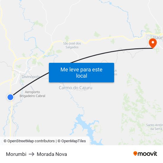 Morumbi to Morada Nova map
