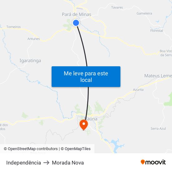 Independência to Morada Nova map