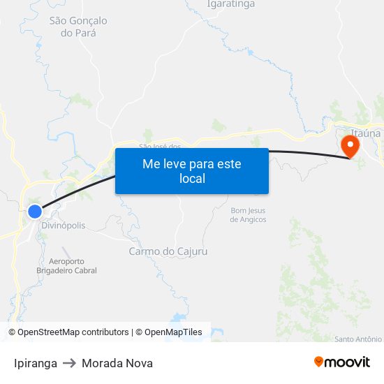 Ipiranga to Morada Nova map