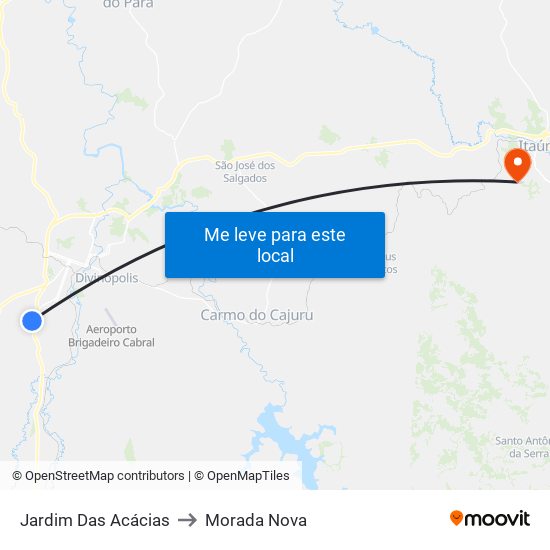 Jardim Das Acácias to Morada Nova map