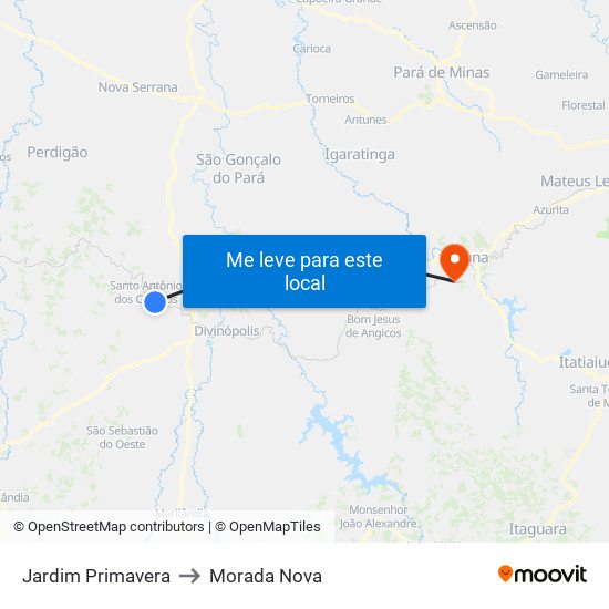 Jardim Primavera to Morada Nova map