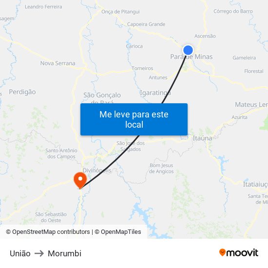 União to Morumbi map