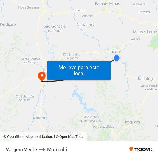 Vargem Verde to Morumbi map