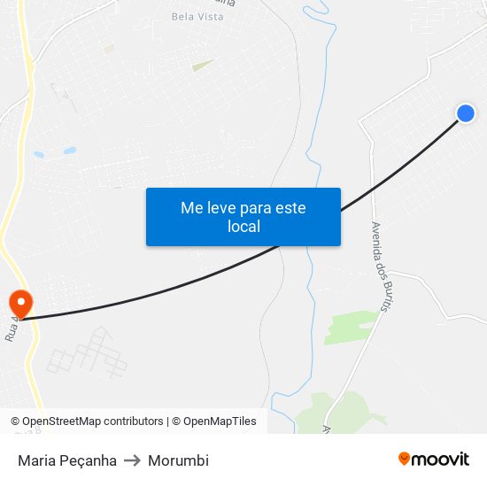 Maria Peçanha to Morumbi map