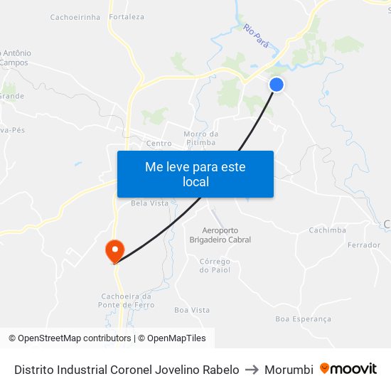 Distrito Industrial Coronel Jovelino Rabelo to Morumbi map