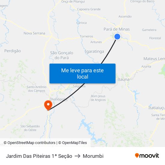 Jardim Das Piteiras 1ª Seção to Morumbi map