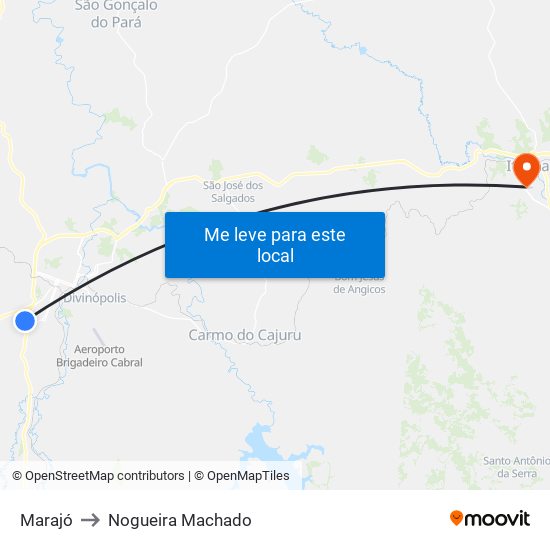 Marajó to Nogueira Machado map