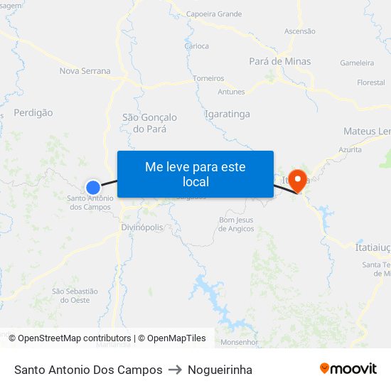 Santo Antonio Dos Campos to Nogueirinha map