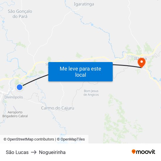 São Lucas to Nogueirinha map