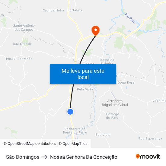 São Domingos to Nossa Senhora Da Conceição map