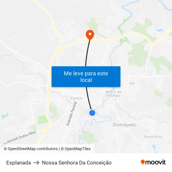 Esplanada to Nossa Senhora Da Conceição map