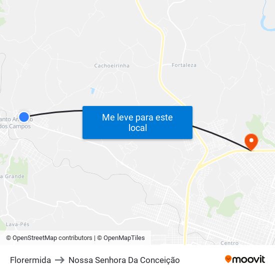 Florermida to Nossa Senhora Da Conceição map