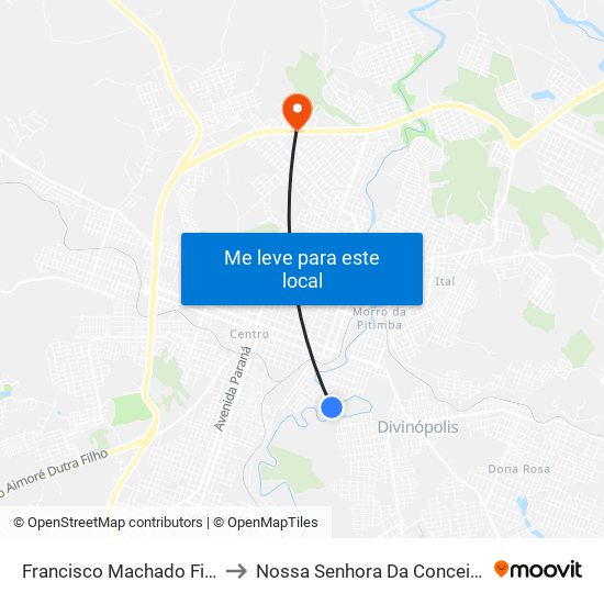 Francisco Machado Filho to Nossa Senhora Da Conceição map