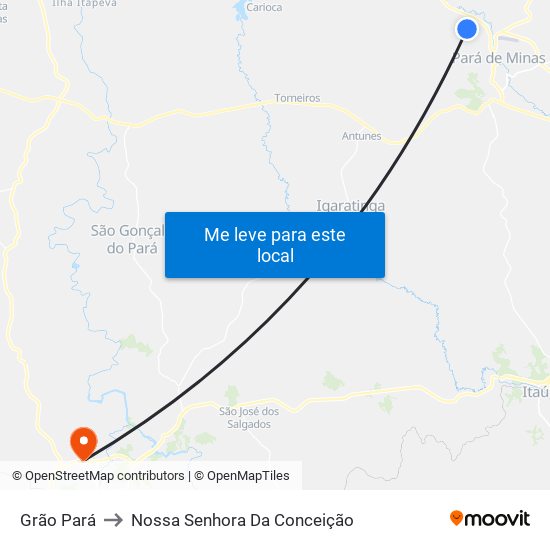 Grão Pará to Nossa Senhora Da Conceição map