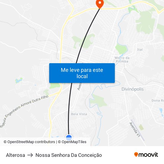 Alterosa to Nossa Senhora Da Conceição map