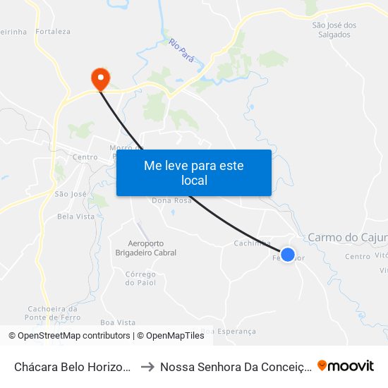 Chácara Belo Horizonte to Nossa Senhora Da Conceição map
