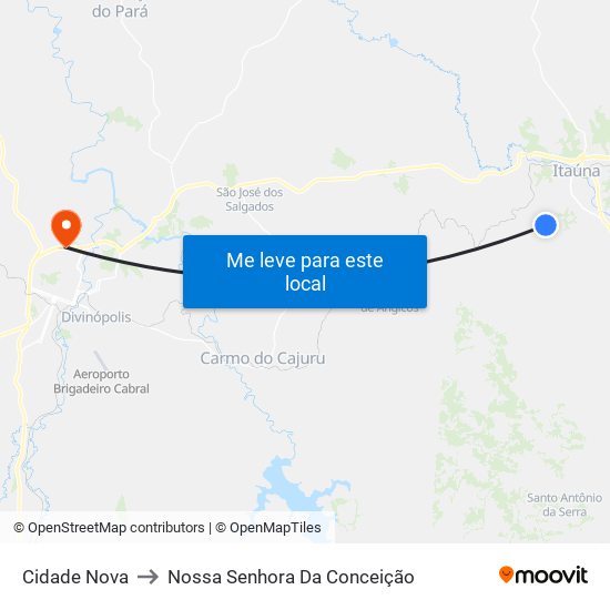 Cidade Nova to Nossa Senhora Da Conceição map