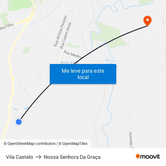 Vila Castelo to Nossa Senhora Da Graça map