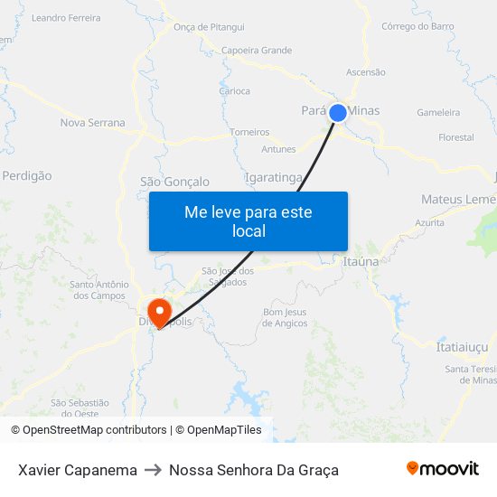 Xavier Capanema to Nossa Senhora Da Graça map