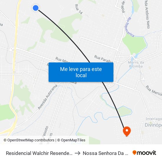 Residencial Walchir Resende Costa to Nossa Senhora Da Graça map