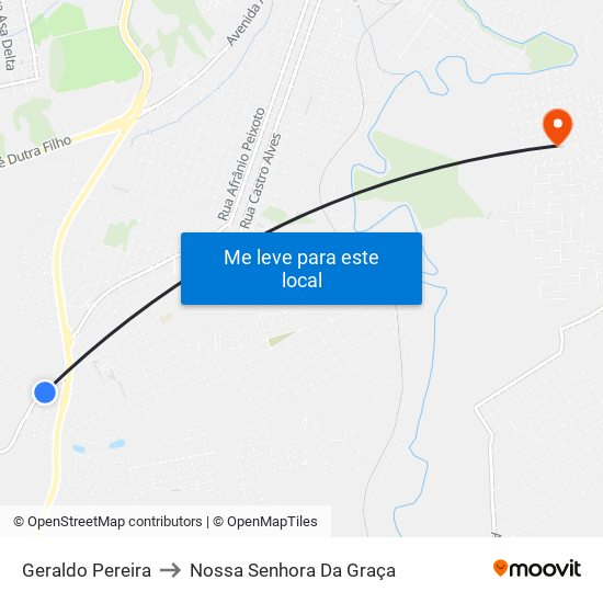 Geraldo Pereira to Nossa Senhora Da Graça map