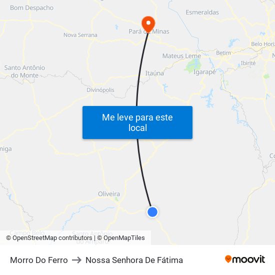 Morro Do Ferro to Nossa Senhora De Fátima map