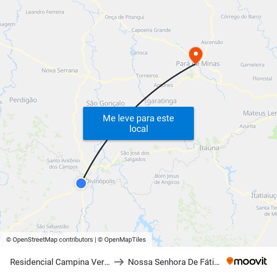 Residencial Campina Verde to Nossa Senhora De Fátima map