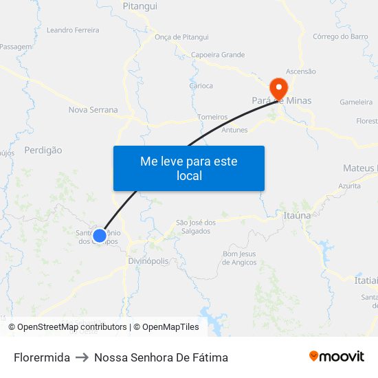Florermida to Nossa Senhora De Fátima map