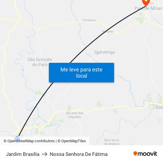 Jardim Brasília to Nossa Senhora De Fátima map