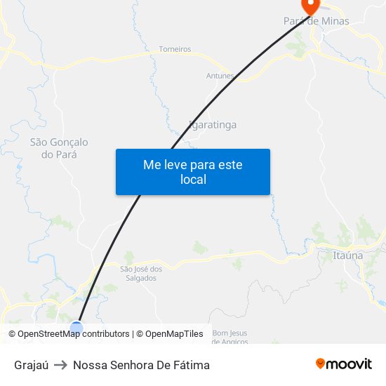 Grajaú to Nossa Senhora De Fátima map