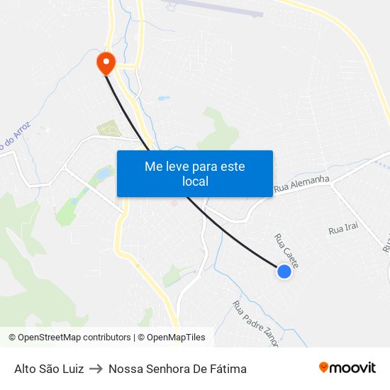Alto São Luiz to Nossa Senhora De Fátima map
