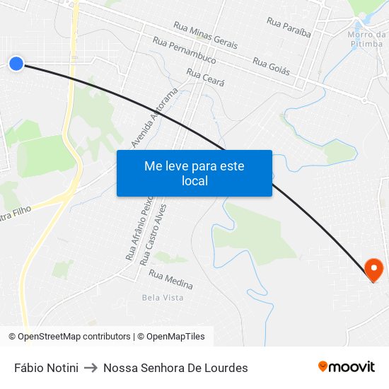 Fábio Notini to Nossa Senhora De Lourdes map