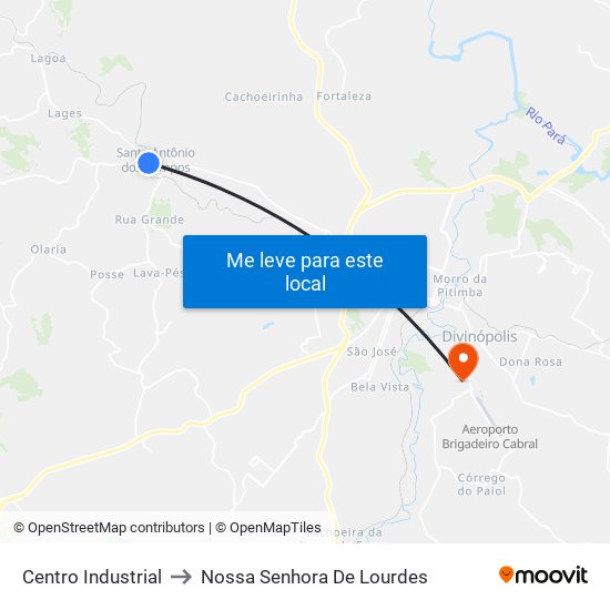 Centro Industrial to Nossa Senhora De Lourdes map