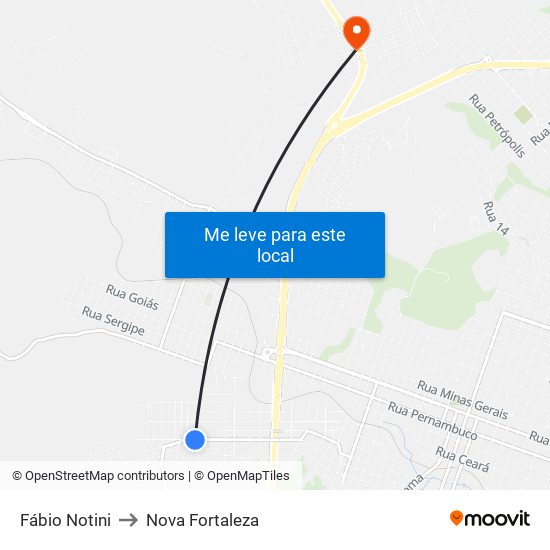 Fábio Notini to Nova Fortaleza map